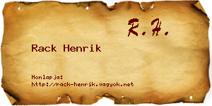 Rack Henrik névjegykártya