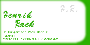 henrik rack business card